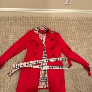 Women's Vibrant Red Trench Coat